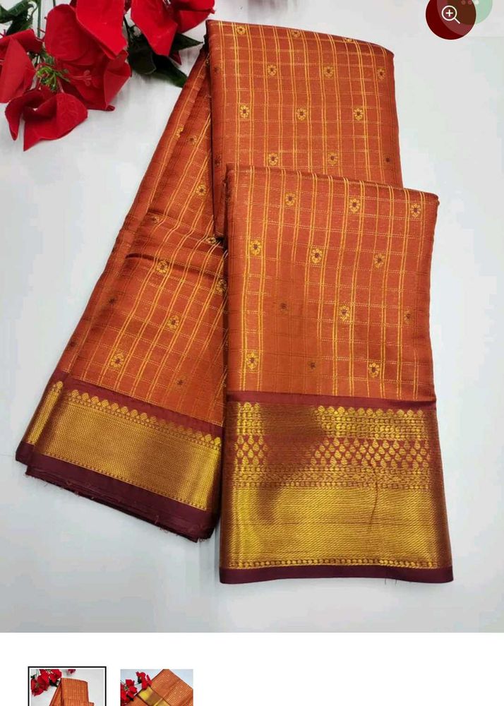 Trending Rust Orange Silk Saree