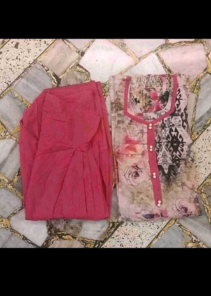 Printed Kurta with Pink Palazzo