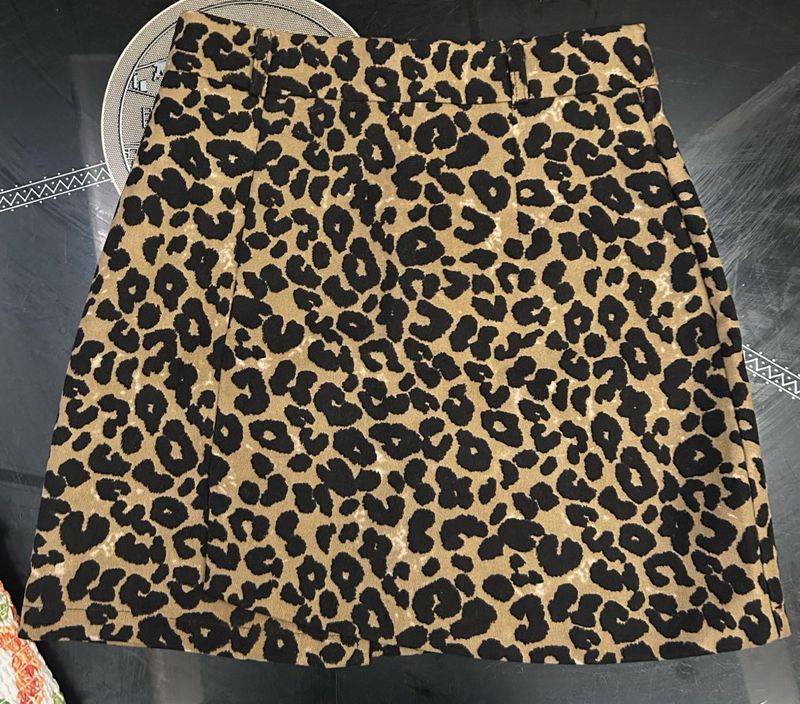 Animal Print Mini Skirt