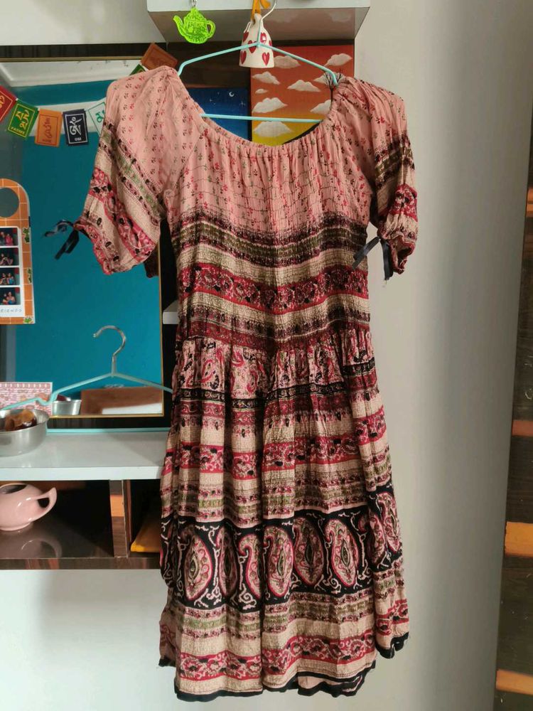 Bohemian Print Tiered Dress