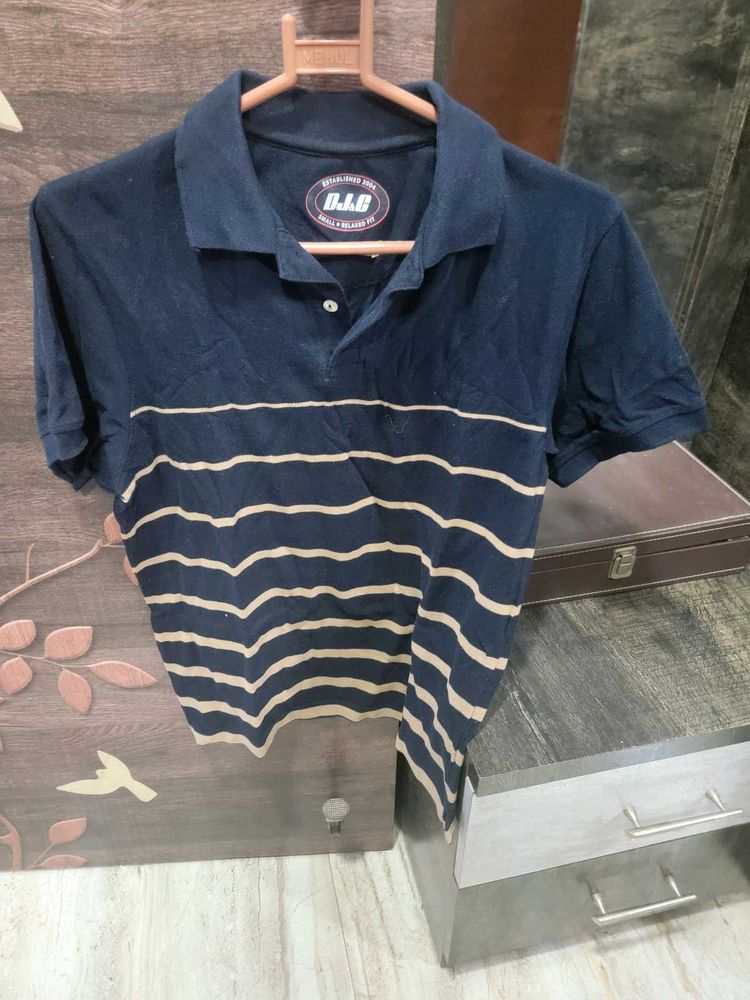 Blue Striped Polo Shirt