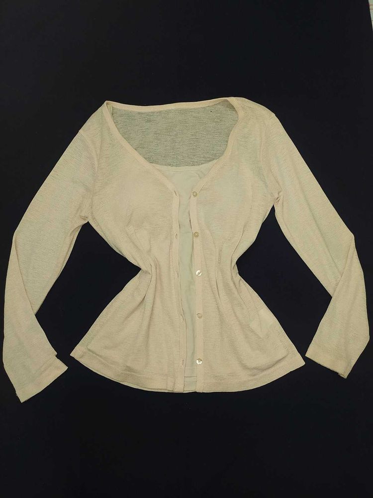 Lightweight Mesh Pink Cardigan Top