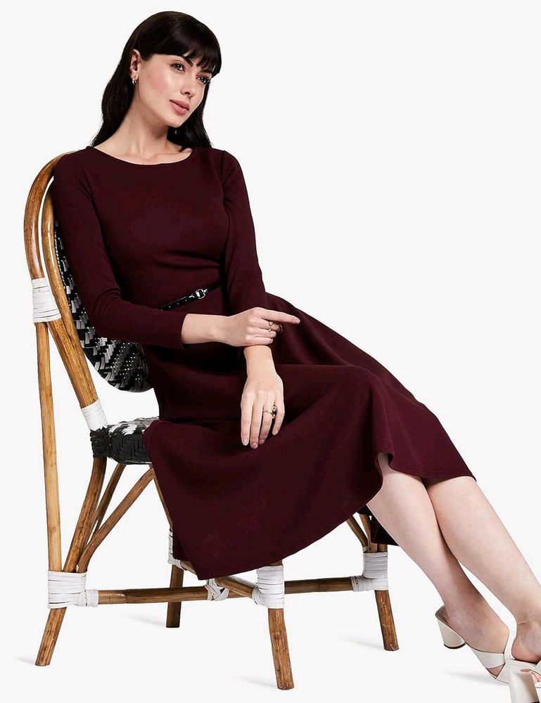 Burgundy skater Dress