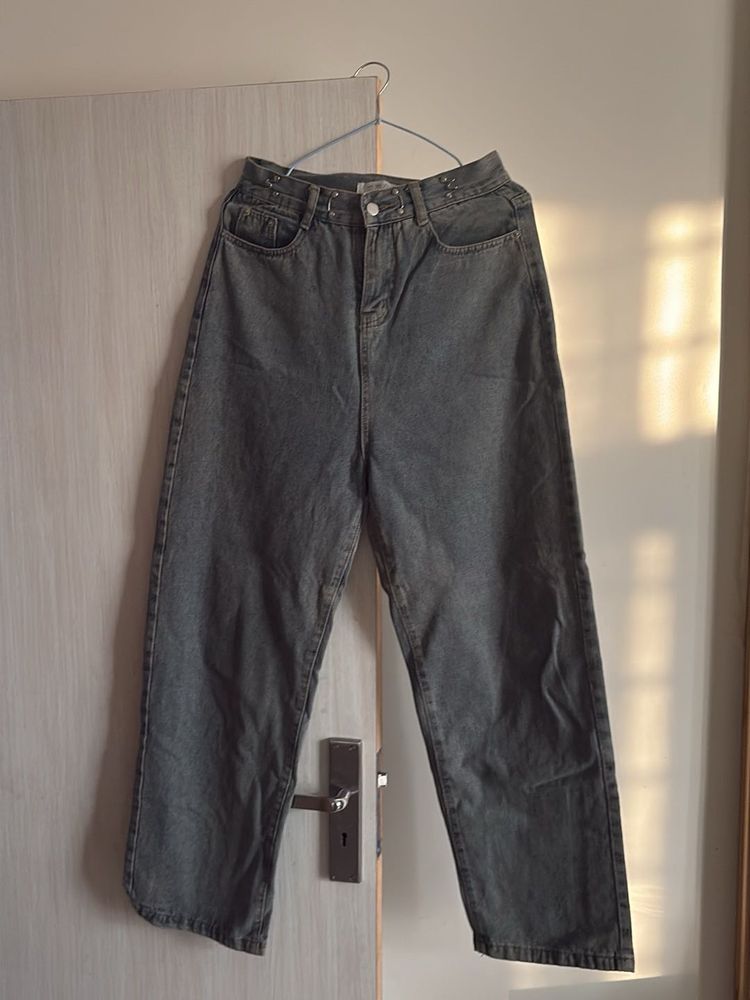 wash blue  Wide-Leg Denim Jeans