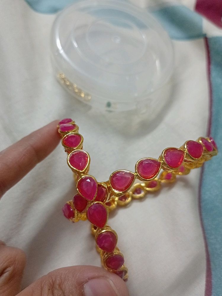 Pink Stone Bangles