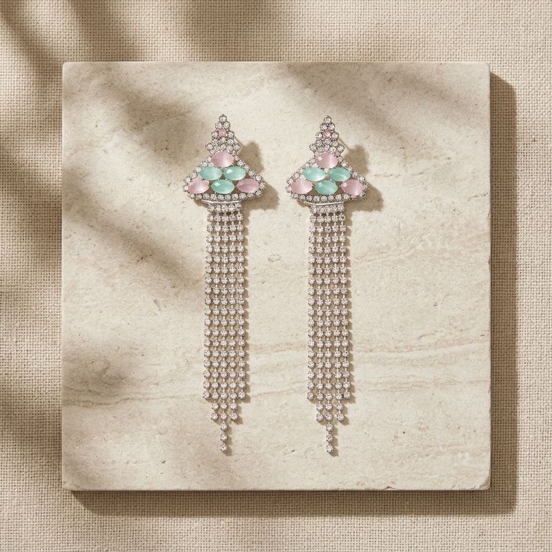 Dangle Gemstone &amp; Crystal Earrings