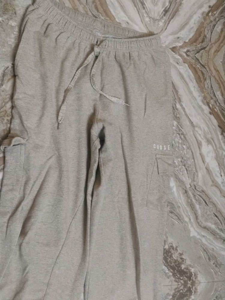 Grey Sweatpants with Drawstring Waist