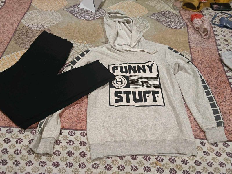 Grey 'Funny Stuff' Hoodie And Pants