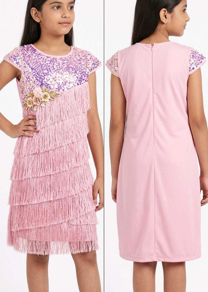 Sparkling Pink Fringe Dress