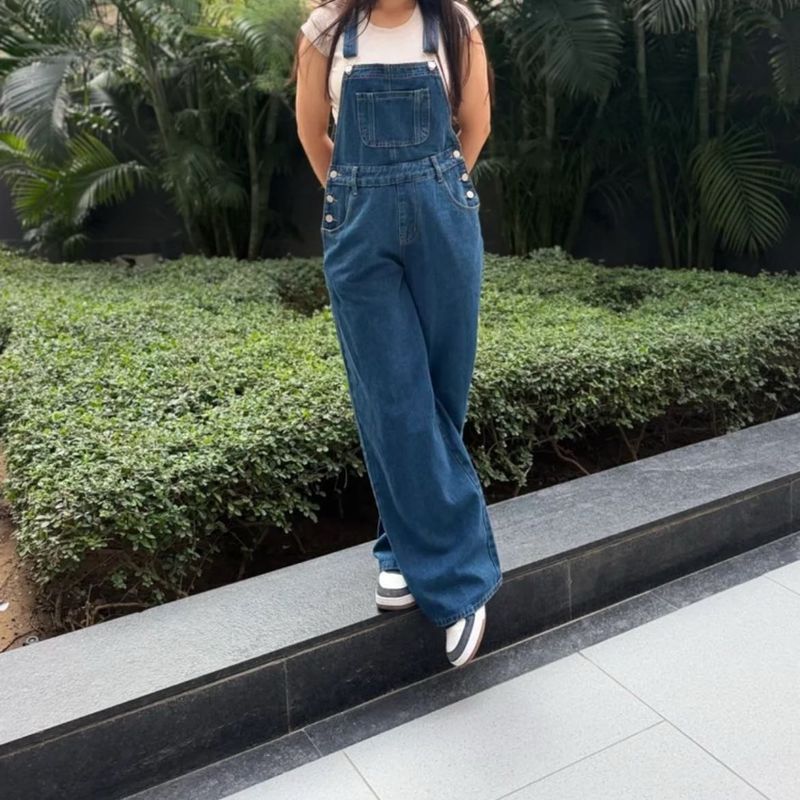Stylish Denim Overalls Jumpsuit