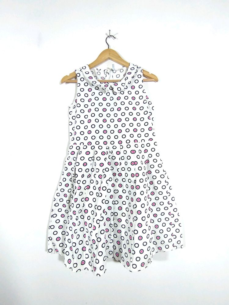 Off White Printed Dress (Girl's)