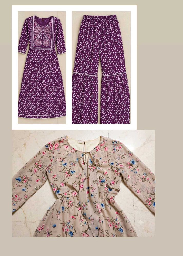 💜🌸 Beautiful Ethnic &amp; Floral Dress Combo