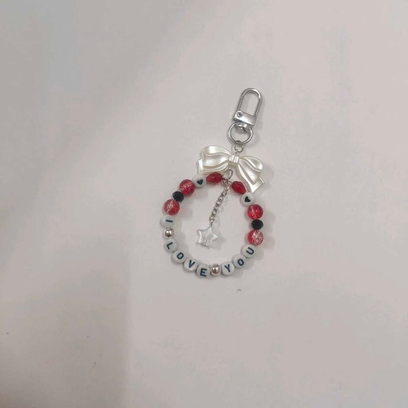 Handmade "I Love You" Beaded Keychain