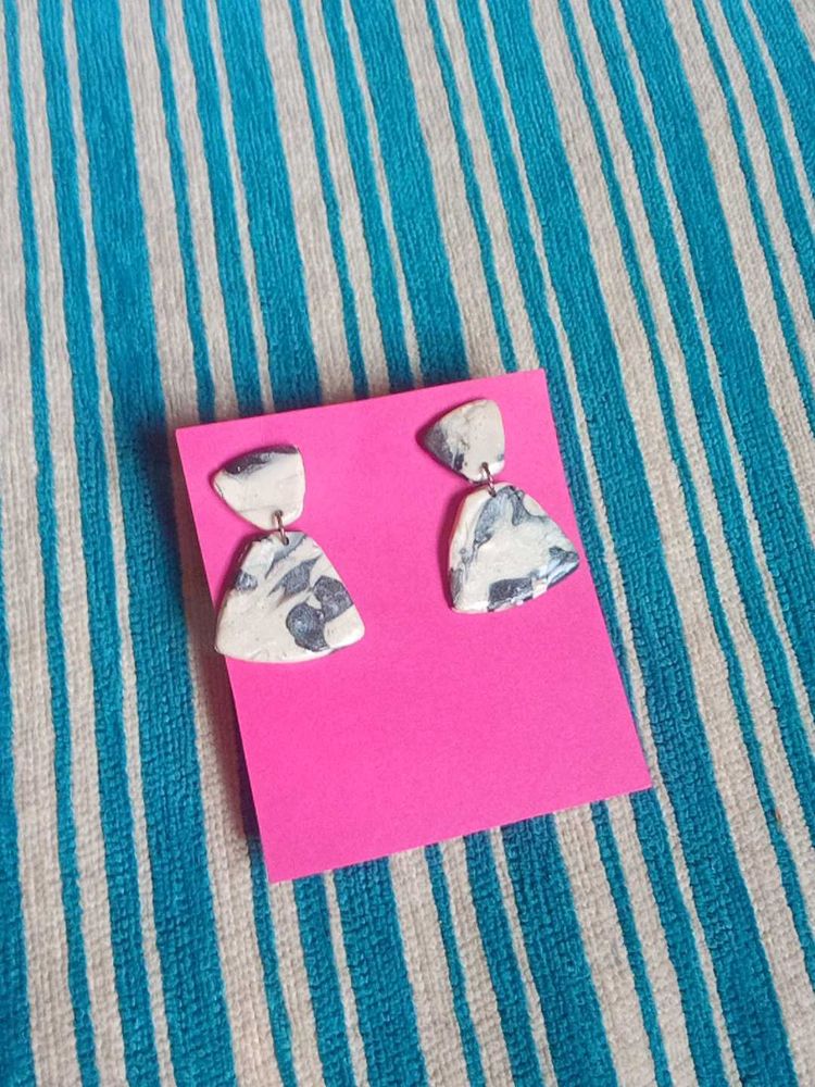 Triangle Marble Earrings