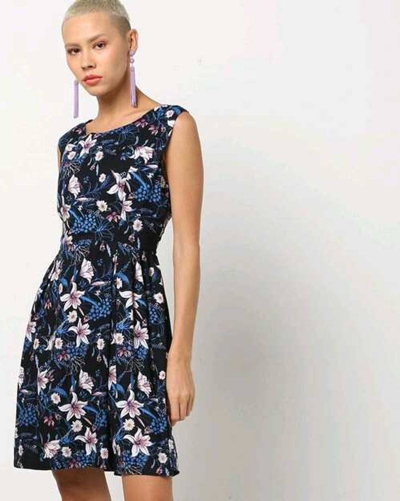 Floral Print Fit &amp; Flare Dress