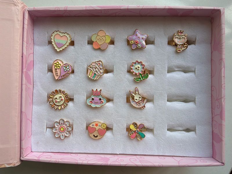 Cute Enamel Ring Set for Kids