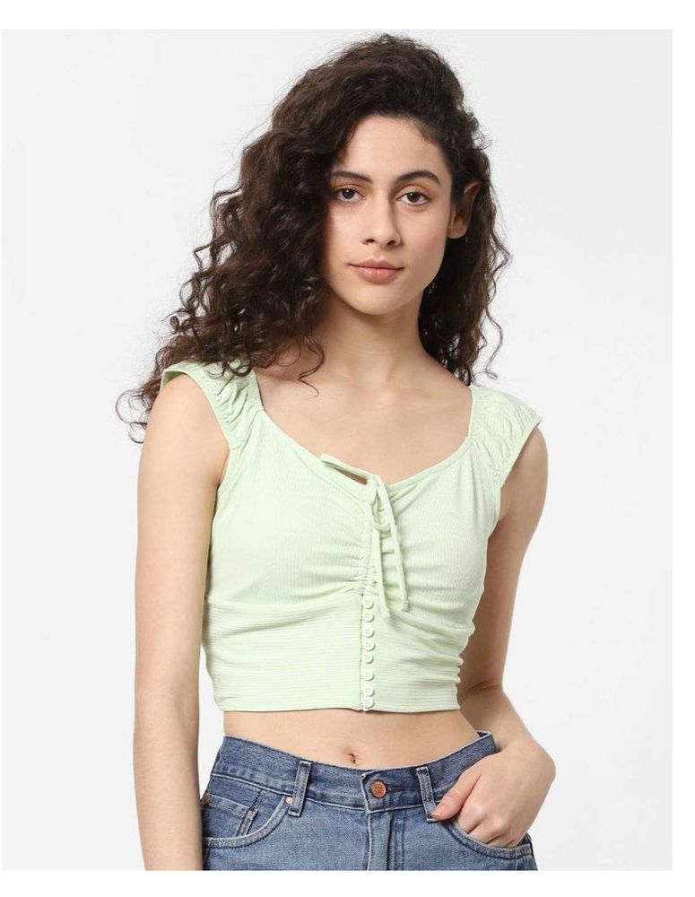 Cute Pastel Green Crop Top