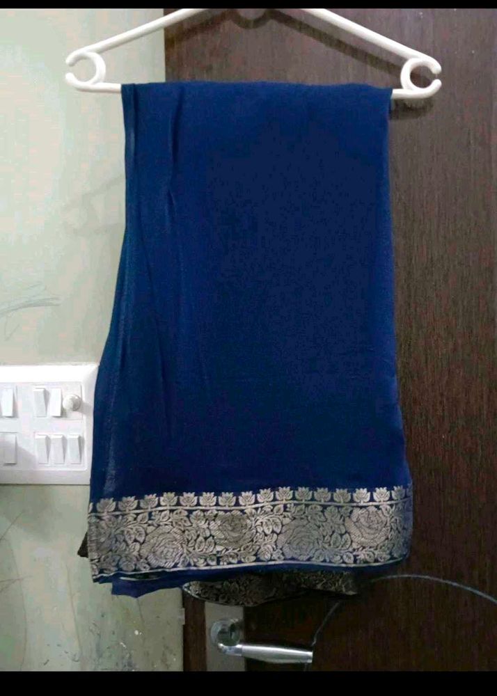 Elegant Royal Blue Saree
