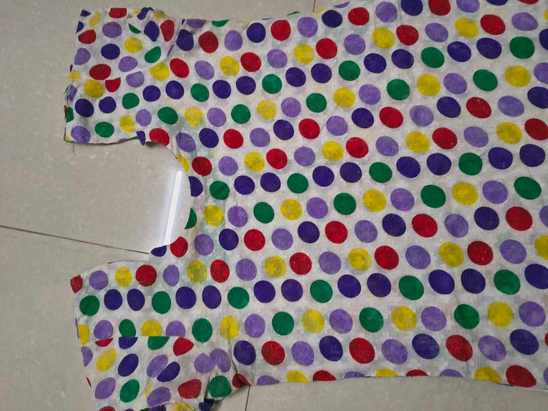 Polka Dot kurta, tailor stitched