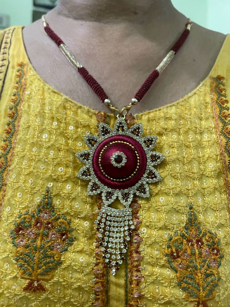 Elegant Maroon Statement Necklace