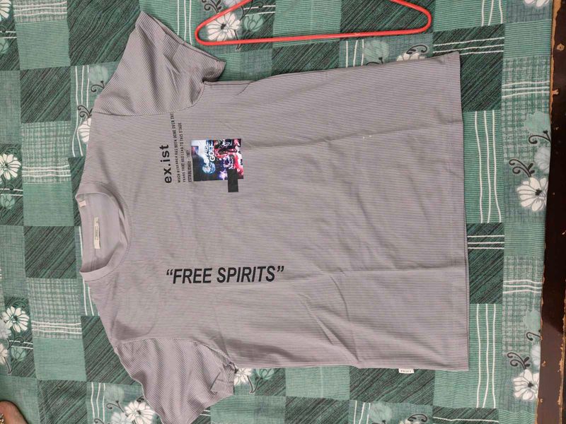 Men lavender Round Neck T-shirt
