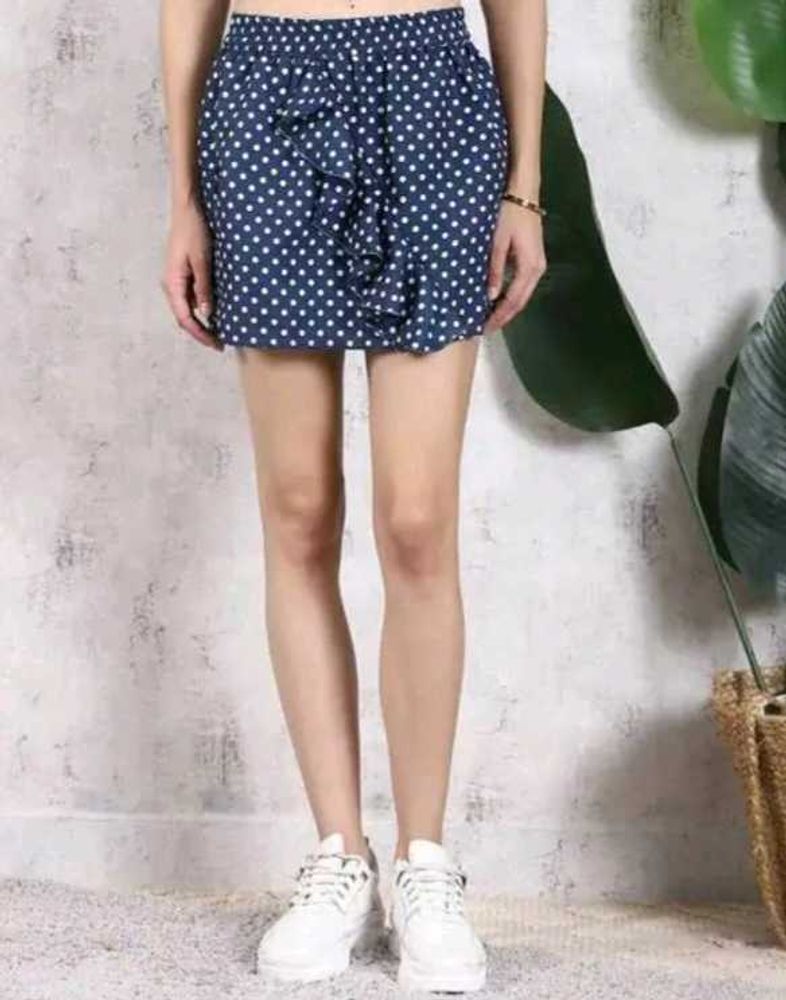 Shein Elasticated Waist Polka-Dot Ruffle Skirt
