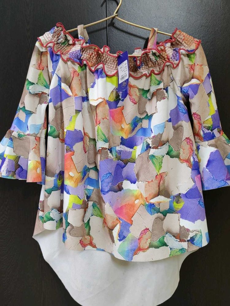 Boho Off-Shoulder Smocked Blouse