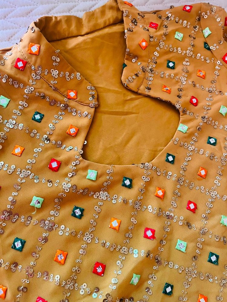 Embellished plazo kurta set