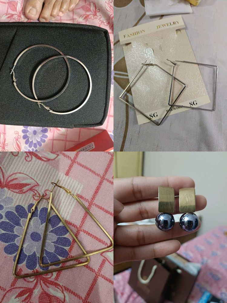 Set of 4 pairs statement earrings