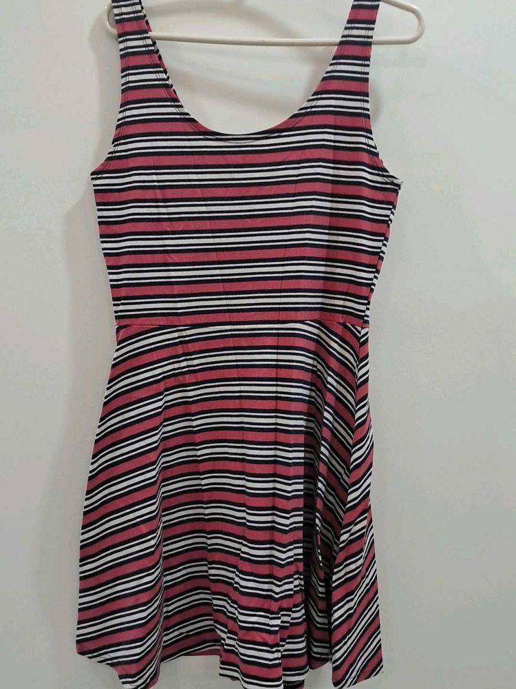 Striped Fit &amp; Flare Dress