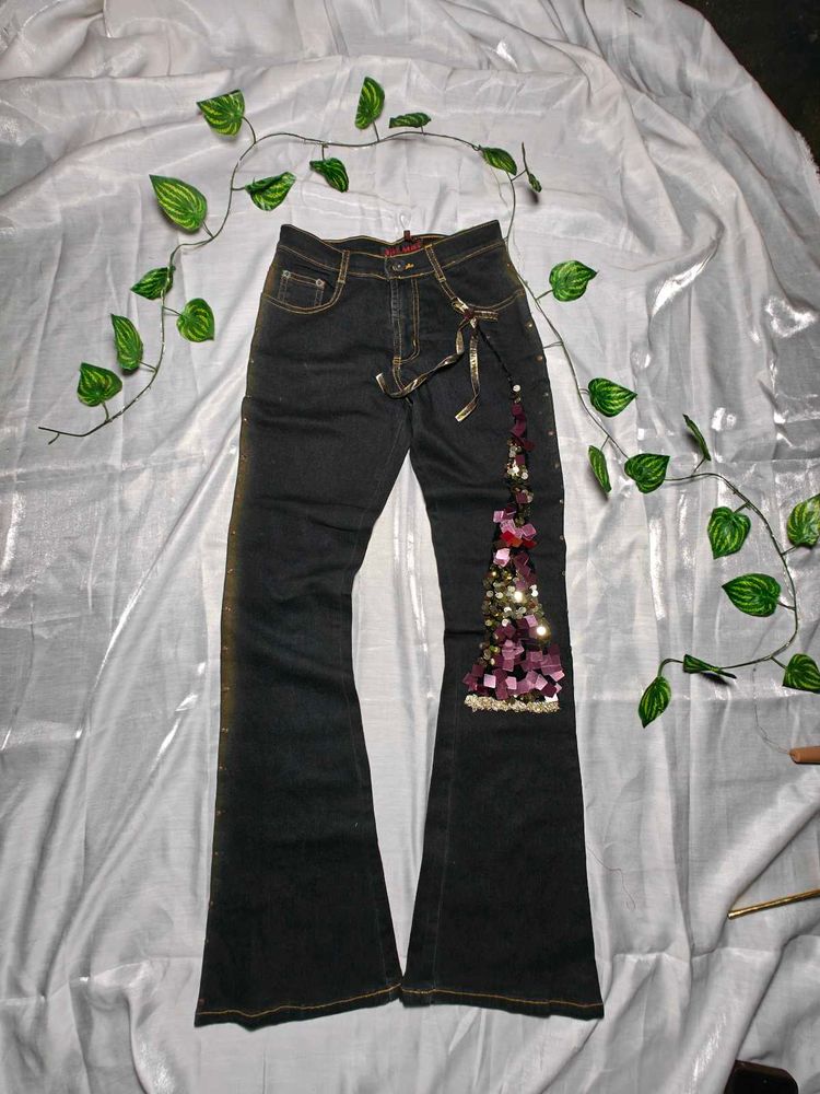 Sparkly Flared Jeans