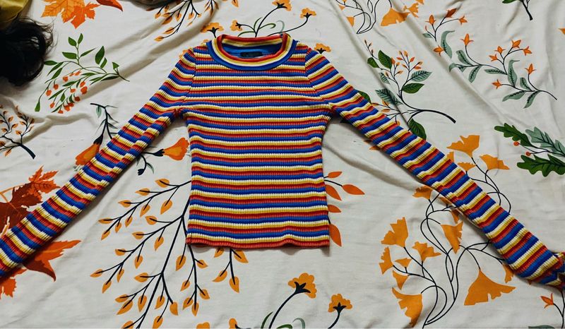 Colorful Striped Long Sleeve Top