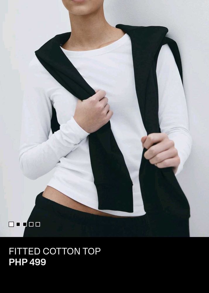 H&amp;M Fitted Cotton Long Sleeve Top