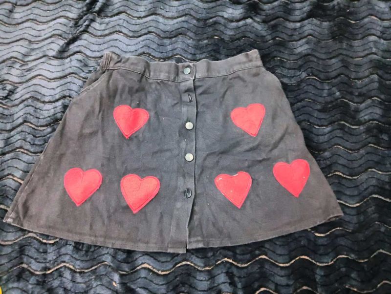 Cute Heart ☃️Applique Mini Skirt