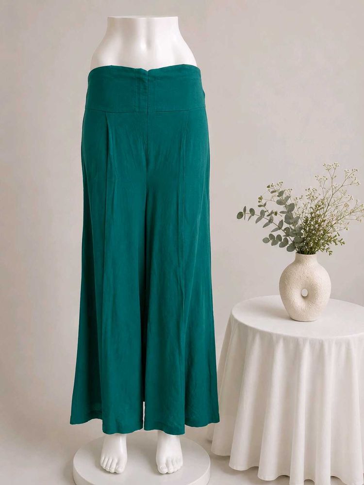 Emerald Green Wide Leg Trousers