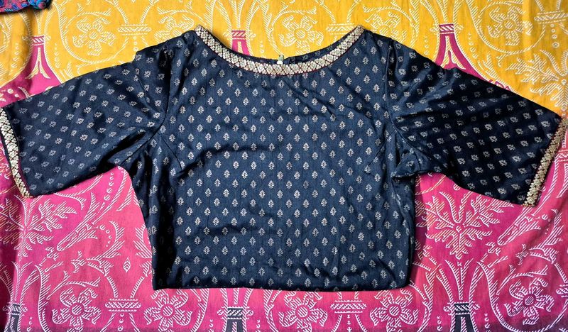 Elegant Printed Boat Neck Blouse