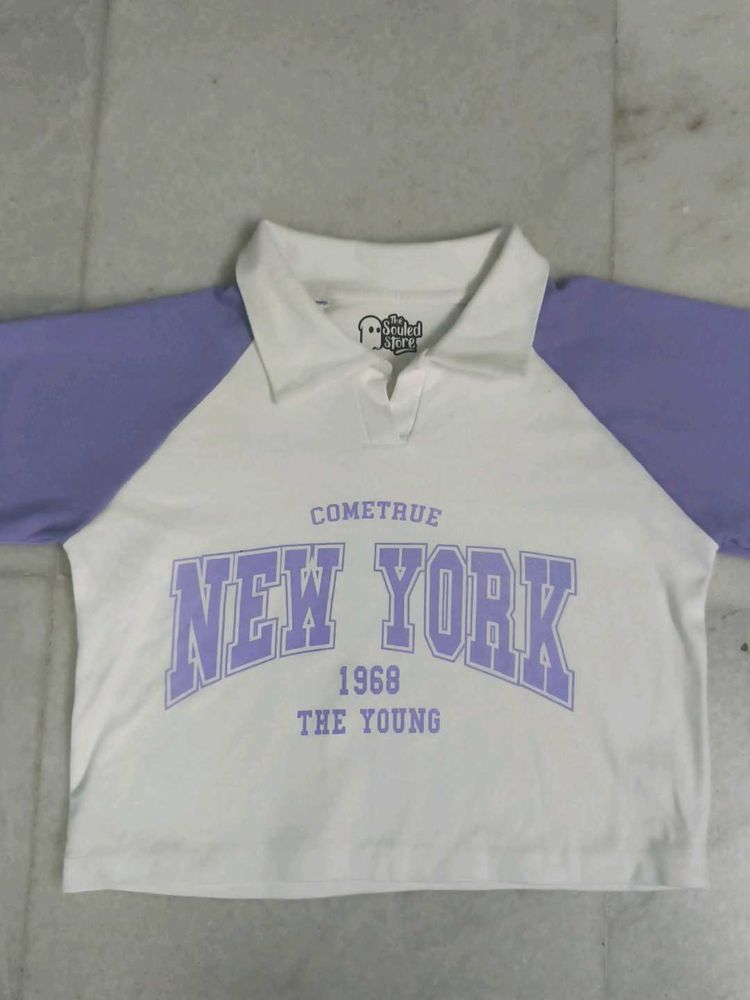 The Souled Store "New York" Crop Top