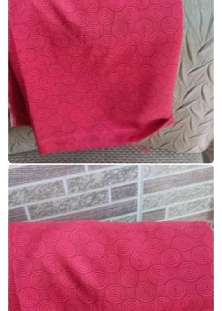 Stylish red Kurta Fabric with Embossed Design
