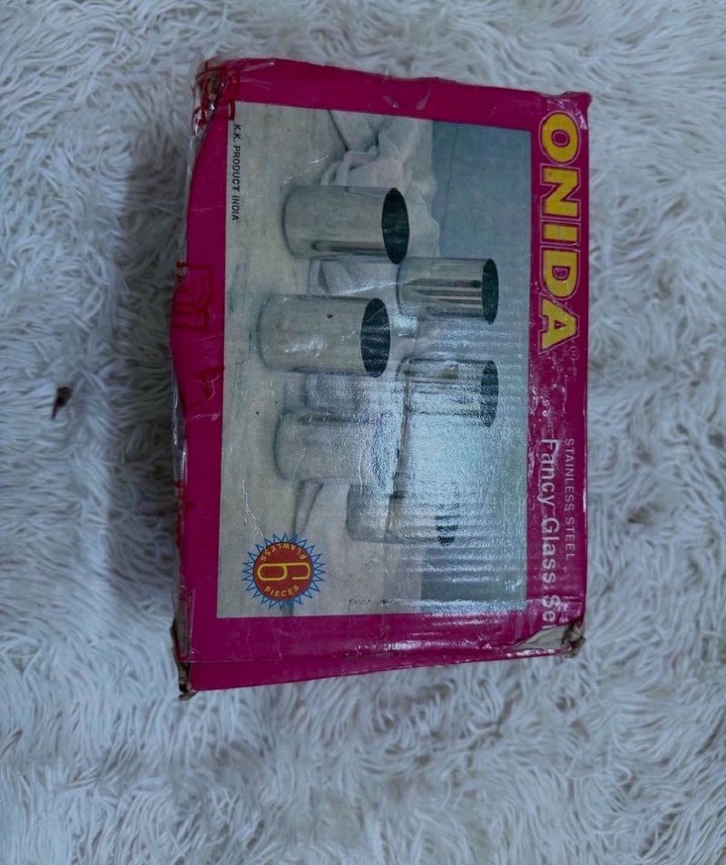 ONIDA Fancy Stainless Steel Glasses Set