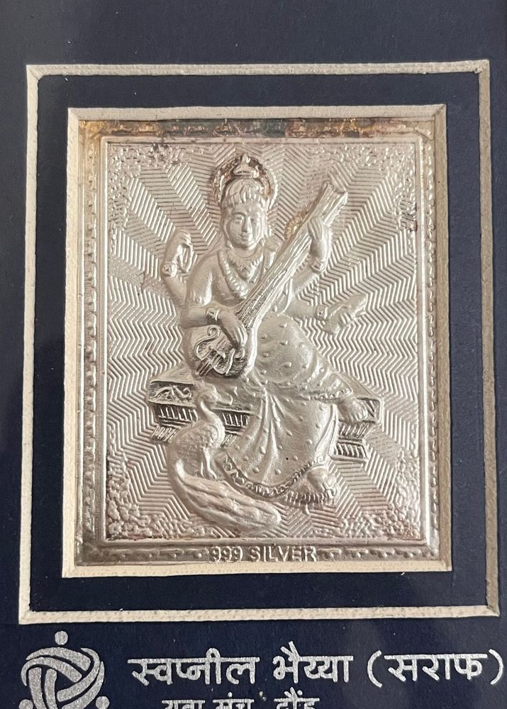 999 Silver Goddess Saraswati Showpiece