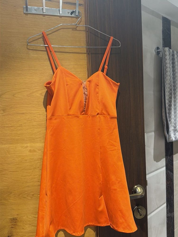 Vibrant Orange Mini Dress