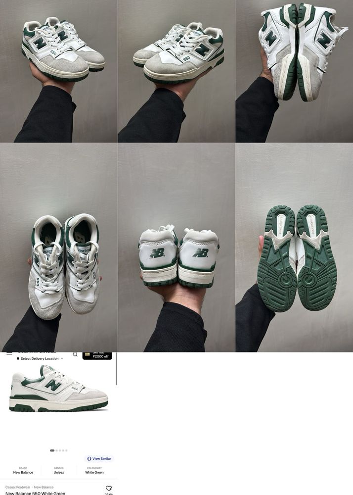 New Balance 550 White Green