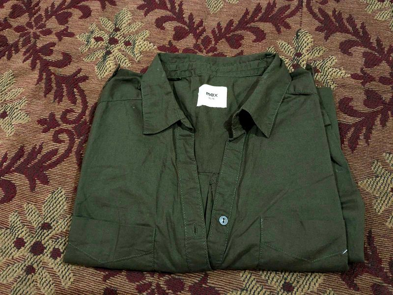 MAX Olive Green Shirt Dress