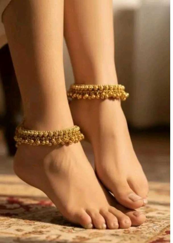 Golden Beaded Anklets