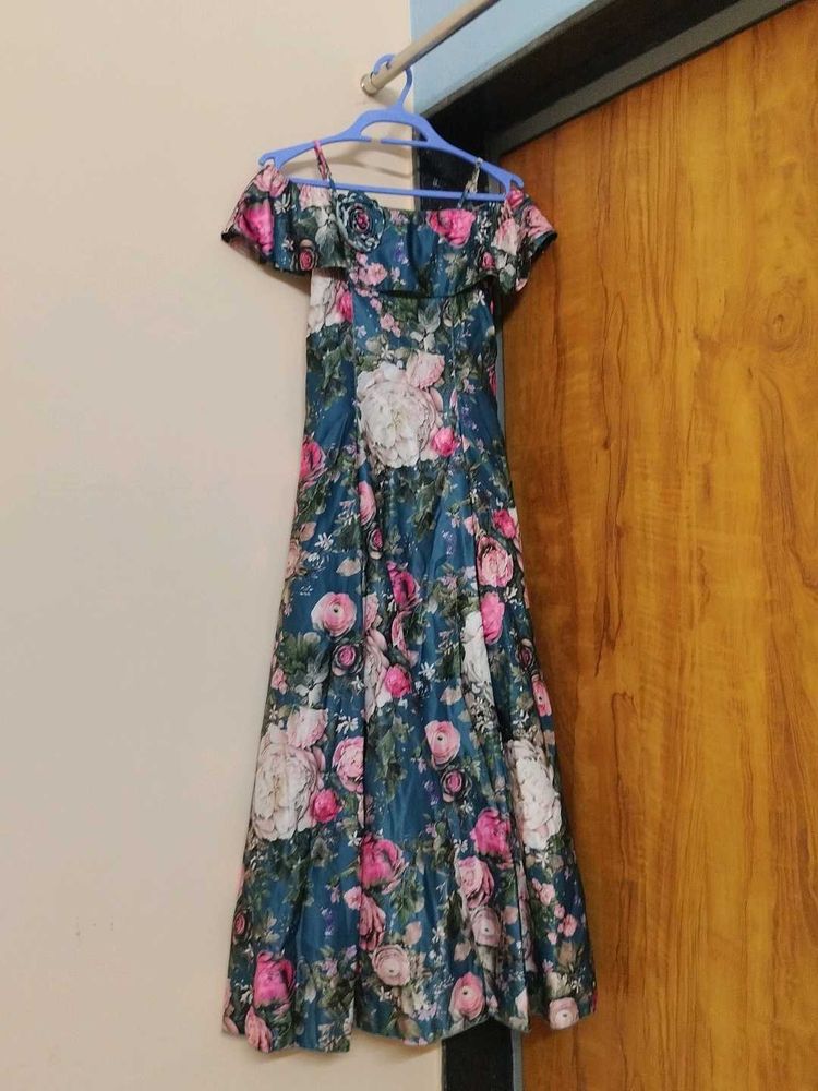 Floral Off-Shoulder Dress long