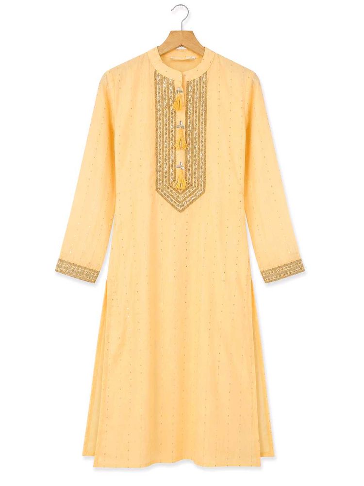 Elegant Yellow Embroidered Kurta suit set