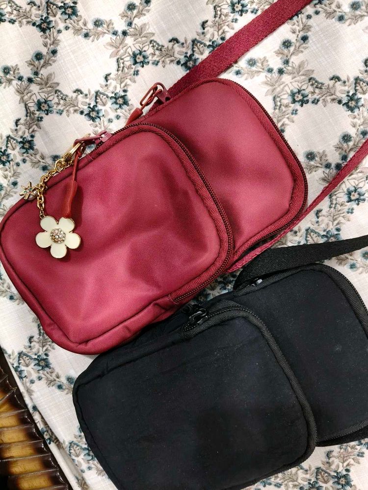Chic Red &amp; Black Crossbody Bags