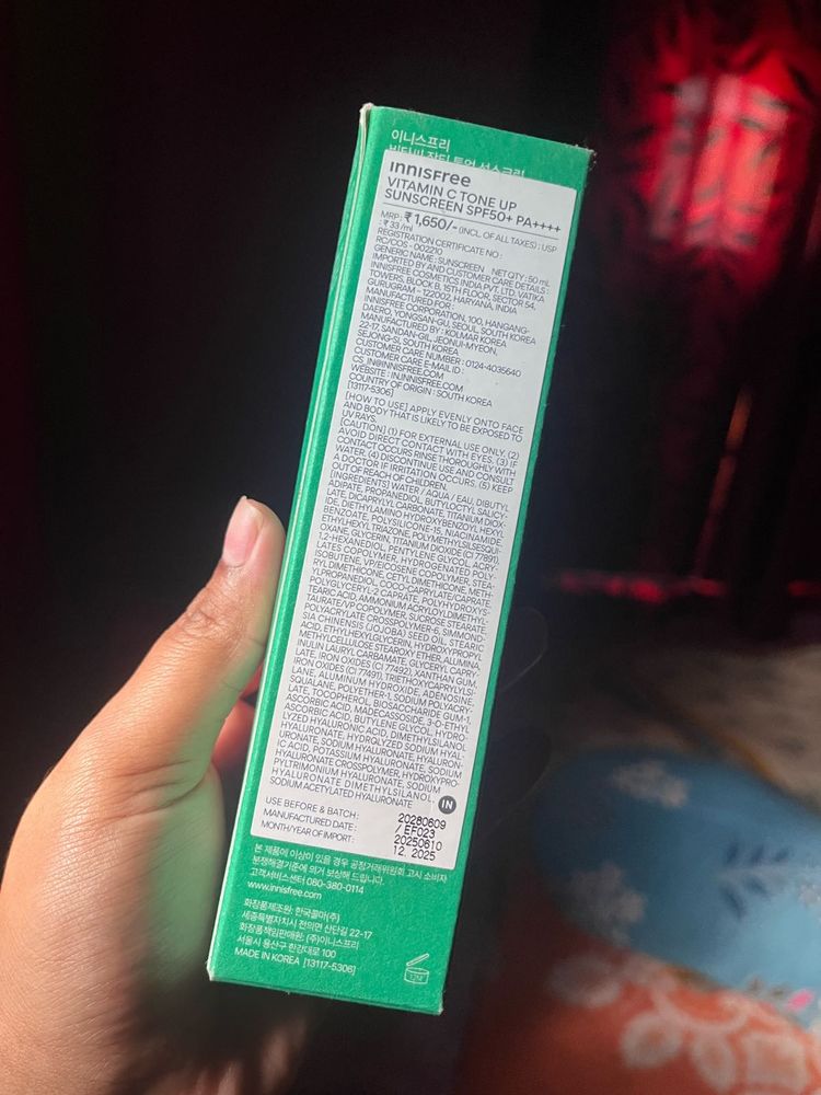 Innisfree Vitamin C Tone Up Sunscreen SPF50+