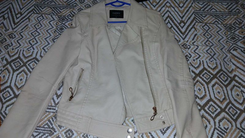 Stylish Cream Moto Jacket