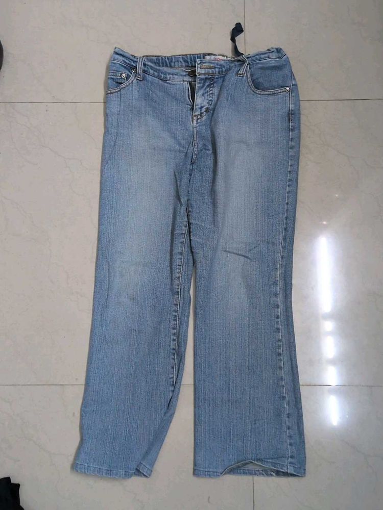 Faded Glory Light Wash Wide Leg Jeans